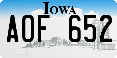 IA license plate AOF652
