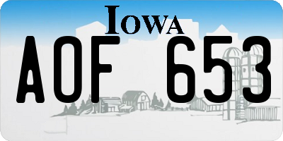 IA license plate AOF653
