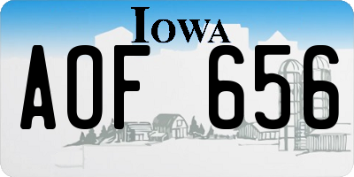 IA license plate AOF656