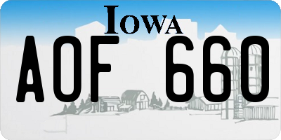 IA license plate AOF660