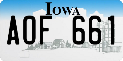 IA license plate AOF661