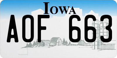 IA license plate AOF663