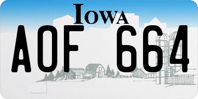 IA license plate AOF664