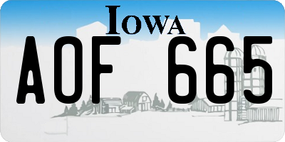 IA license plate AOF665