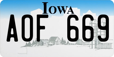IA license plate AOF669