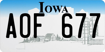 IA license plate AOF677