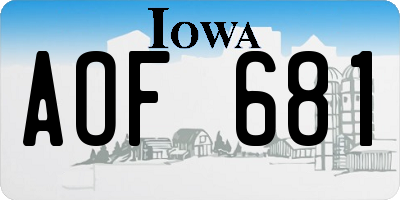 IA license plate AOF681