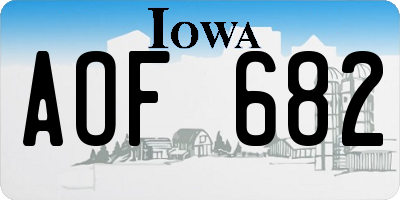 IA license plate AOF682