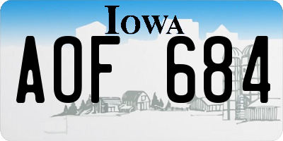 IA license plate AOF684