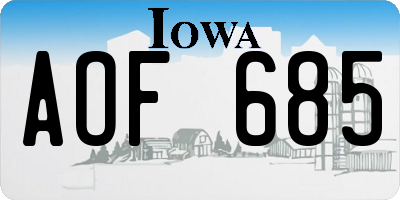 IA license plate AOF685