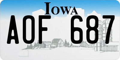 IA license plate AOF687