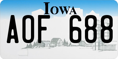 IA license plate AOF688
