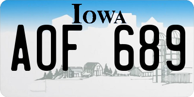IA license plate AOF689
