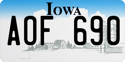 IA license plate AOF690