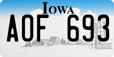 IA license plate AOF693