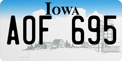 IA license plate AOF695