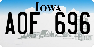 IA license plate AOF696