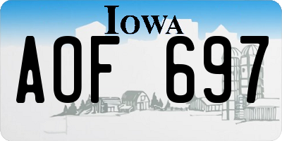 IA license plate AOF697