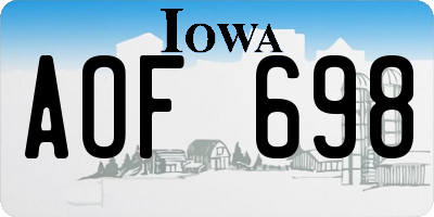 IA license plate AOF698