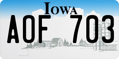 IA license plate AOF703