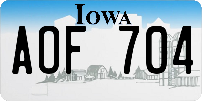 IA license plate AOF704