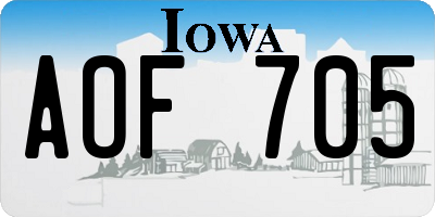 IA license plate AOF705
