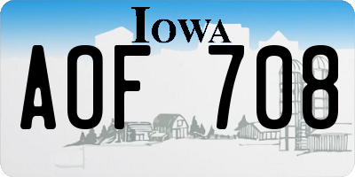 IA license plate AOF708