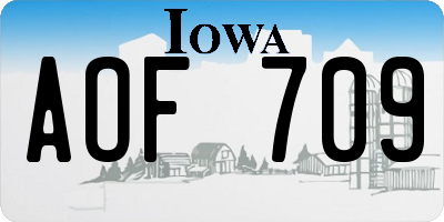 IA license plate AOF709