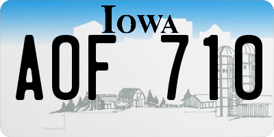 IA license plate AOF710