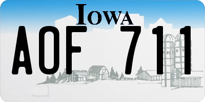 IA license plate AOF711