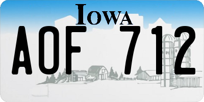 IA license plate AOF712