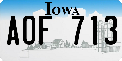 IA license plate AOF713