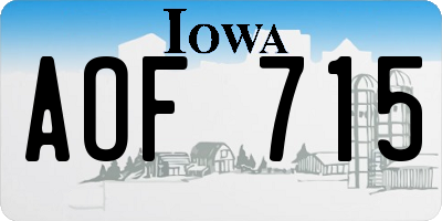 IA license plate AOF715