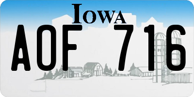 IA license plate AOF716