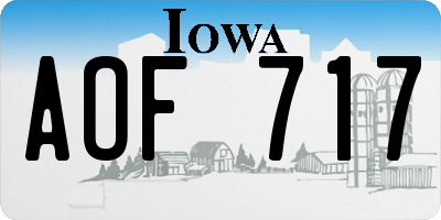 IA license plate AOF717