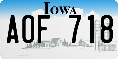 IA license plate AOF718