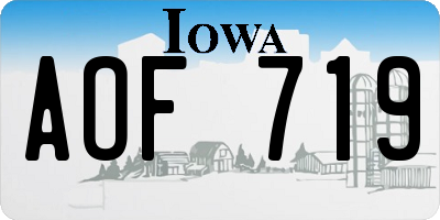 IA license plate AOF719