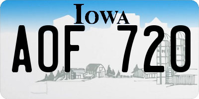 IA license plate AOF720