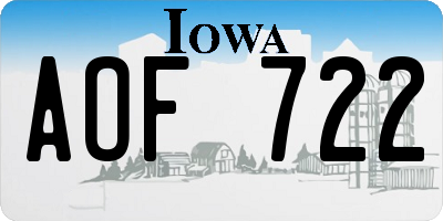 IA license plate AOF722