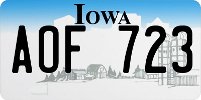 IA license plate AOF723