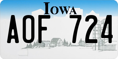 IA license plate AOF724