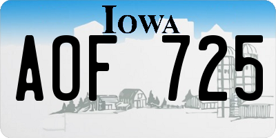 IA license plate AOF725