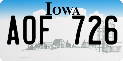 IA license plate AOF726