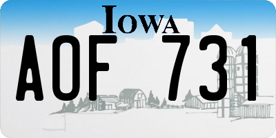 IA license plate AOF731