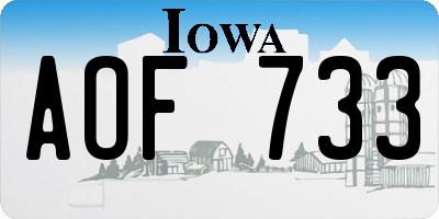 IA license plate AOF733