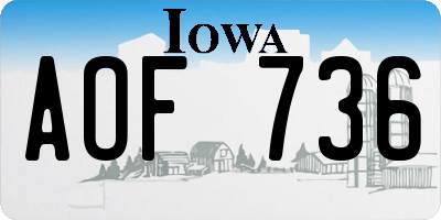 IA license plate AOF736