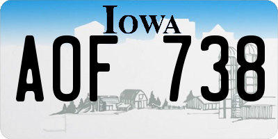 IA license plate AOF738