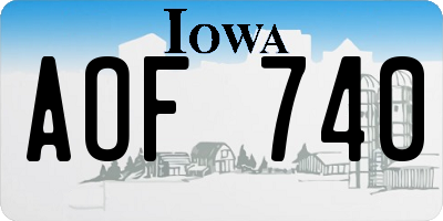 IA license plate AOF740