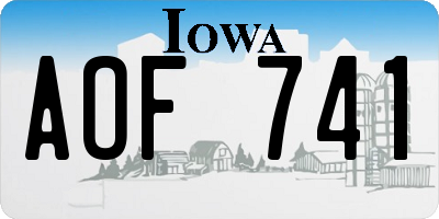 IA license plate AOF741