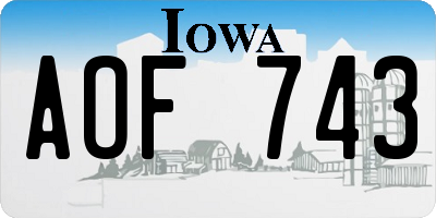 IA license plate AOF743